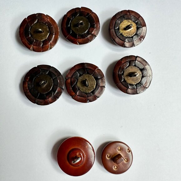 Bring a new lease of life to your sweaters or jackets, brown Leather Buttons - Picture 3 of 5